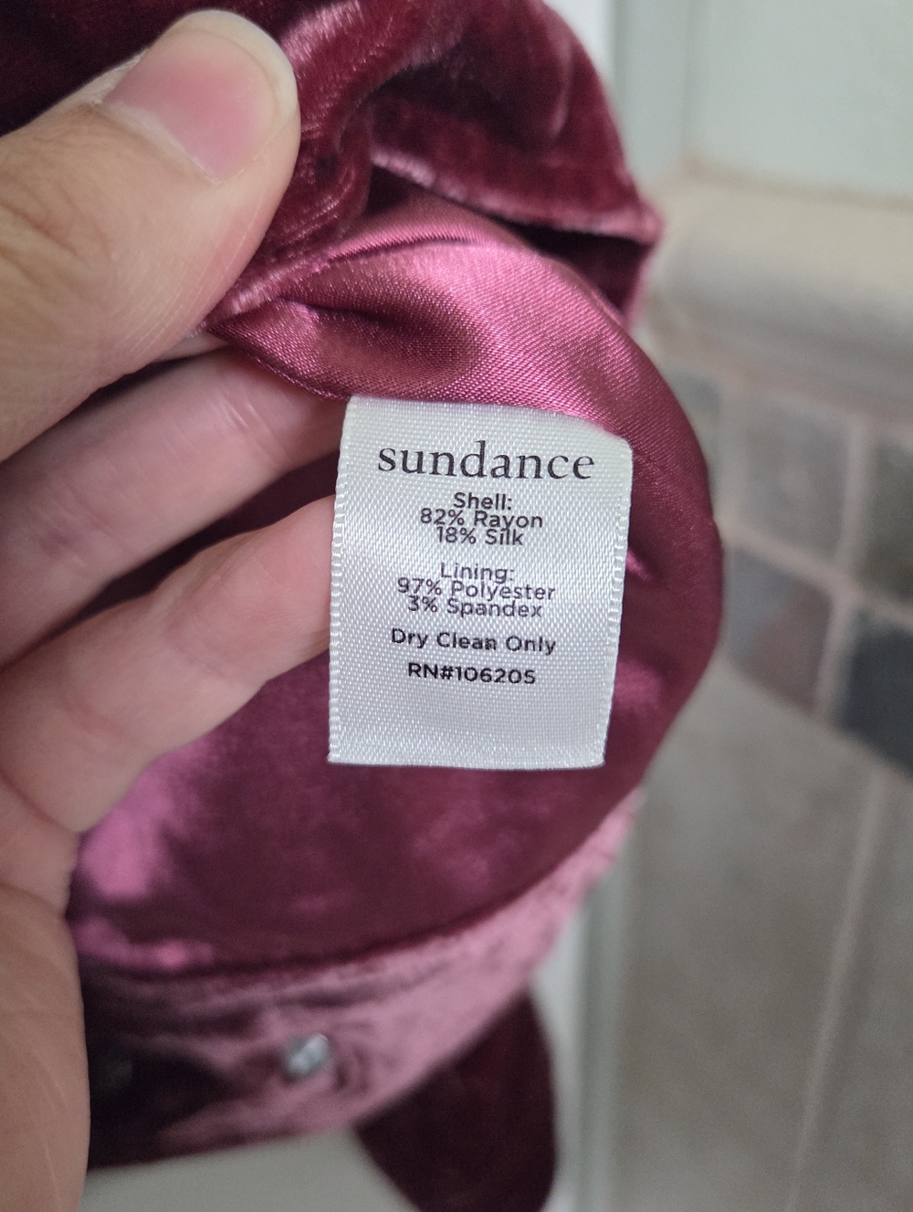 Sundance Wine Color Velvet/Silk Blend Button-Front Trucker Jacket Large Western - Picture 8 of 13